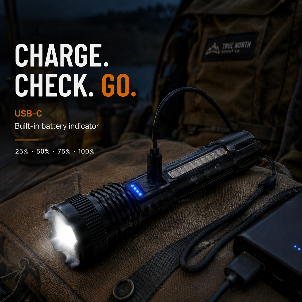 StrikeBeam - 1000 Lumen Rechargeable Flashlight