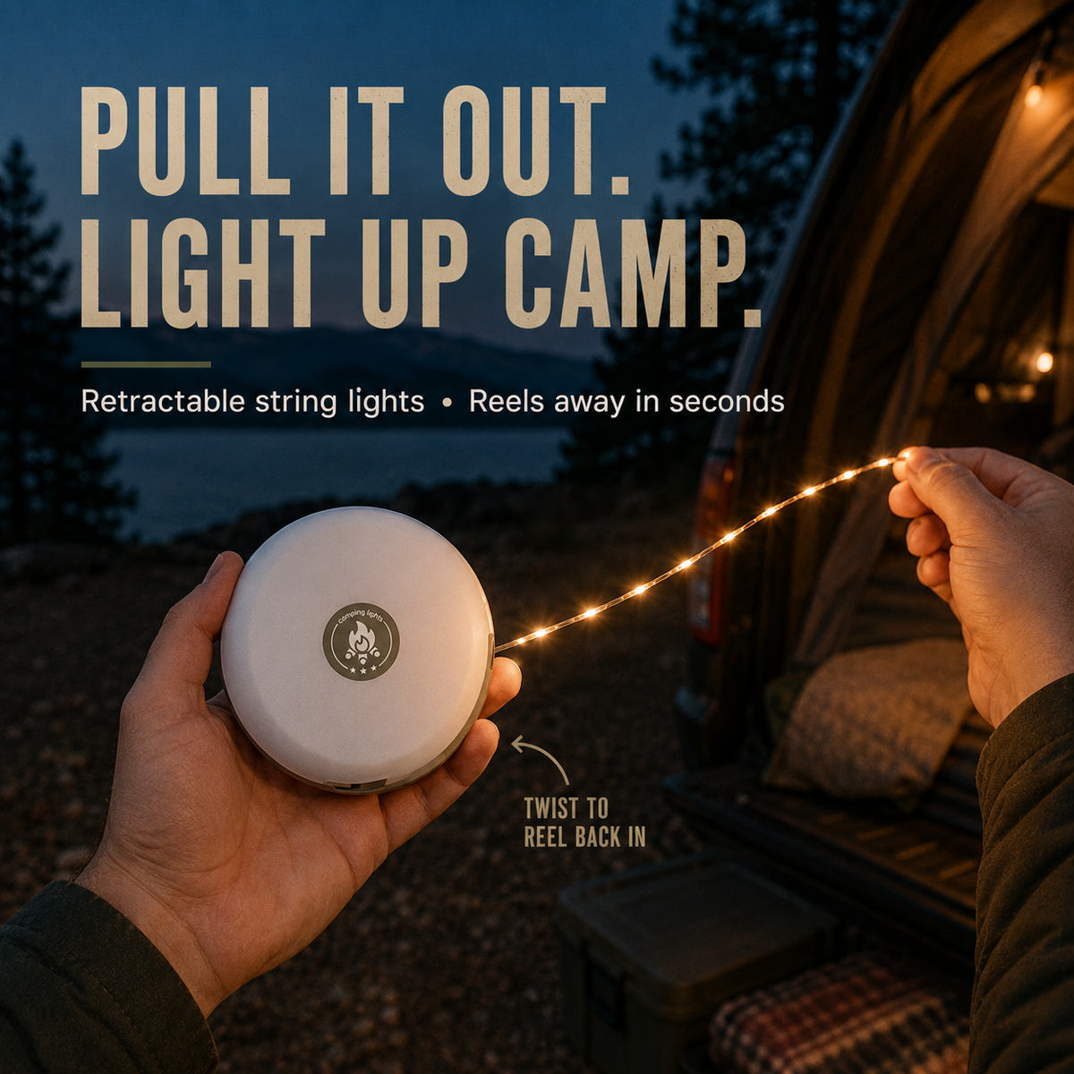 GlowReel - 250 Lumen 4-in-1 Camping Light