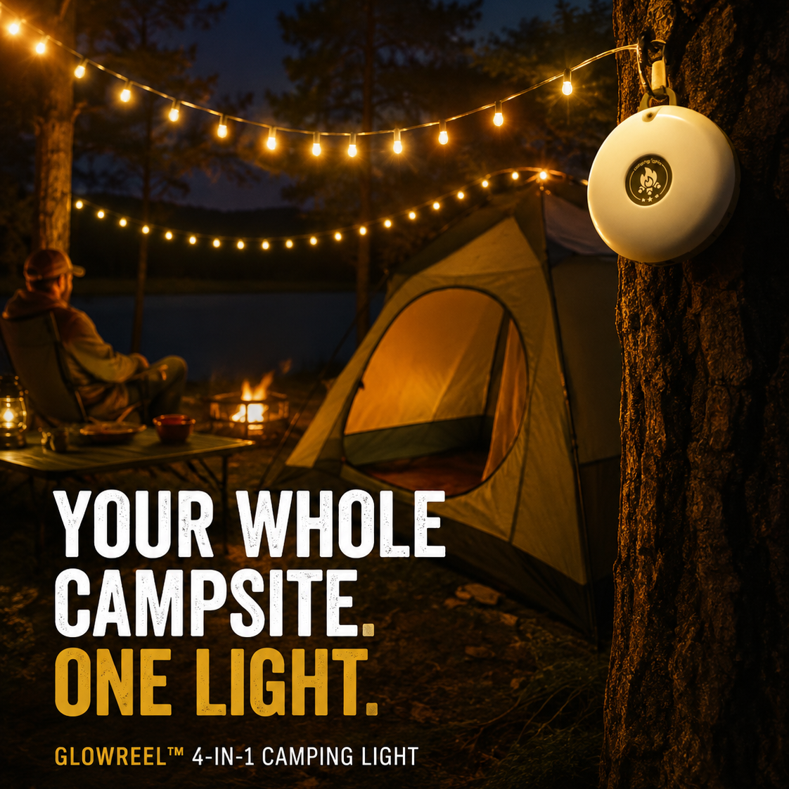 GlowReel - 250 Lumen 4-in-1 Camping Light
