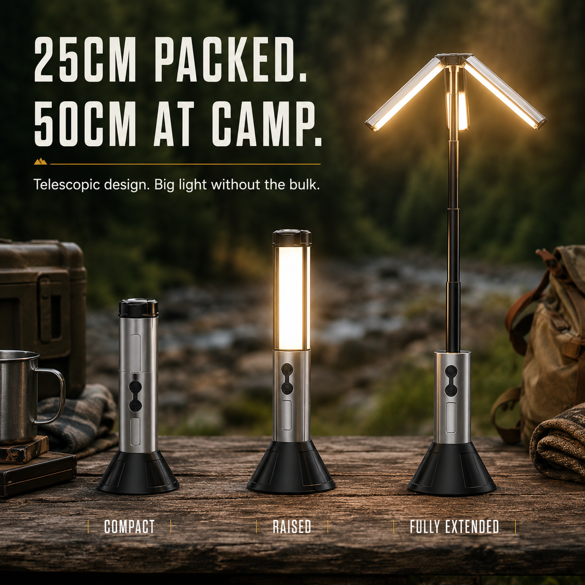 TowerBeam - 300 Lumen Telescopic Camping Light