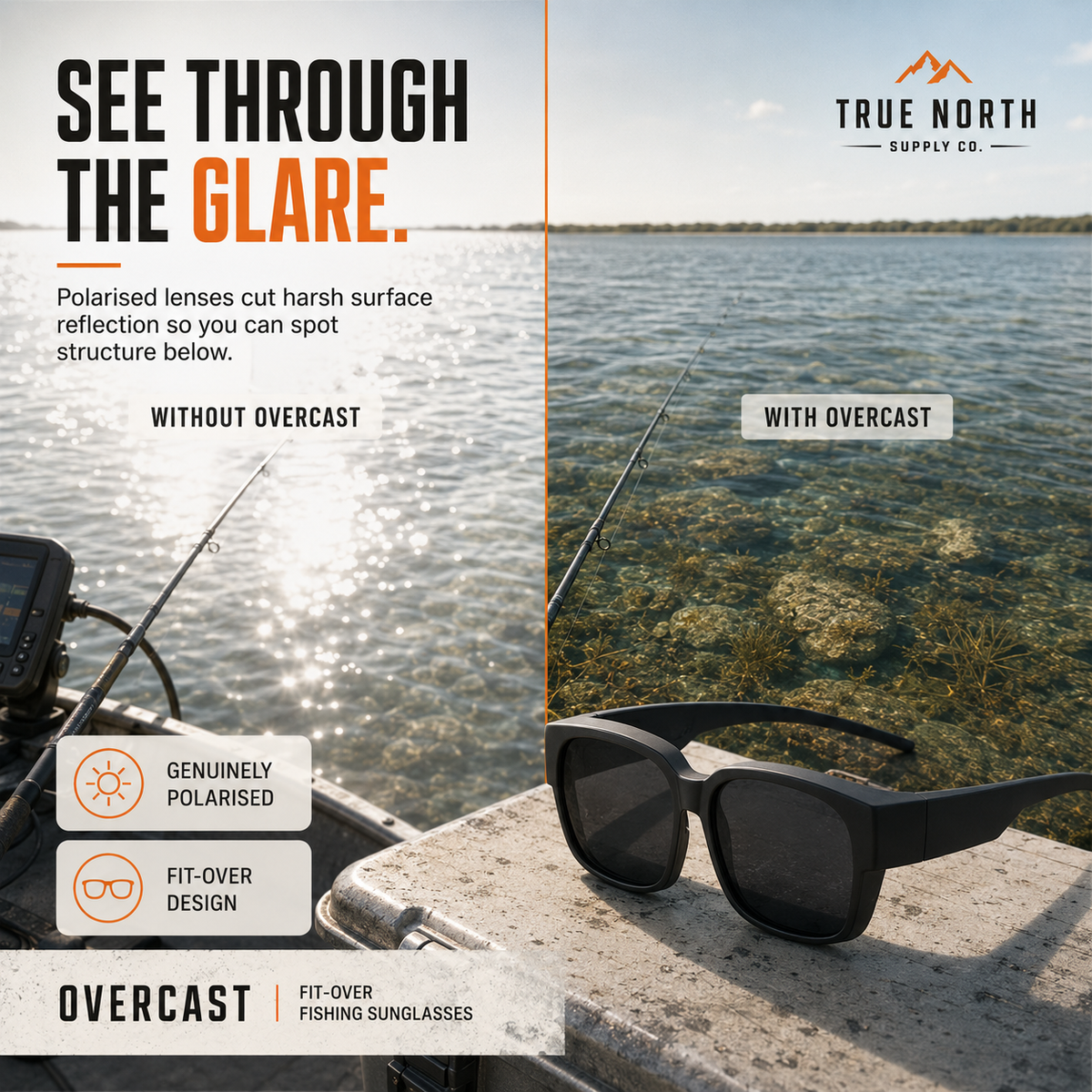 OverCast - Polarized Fit-Over Fishing Sunglasses