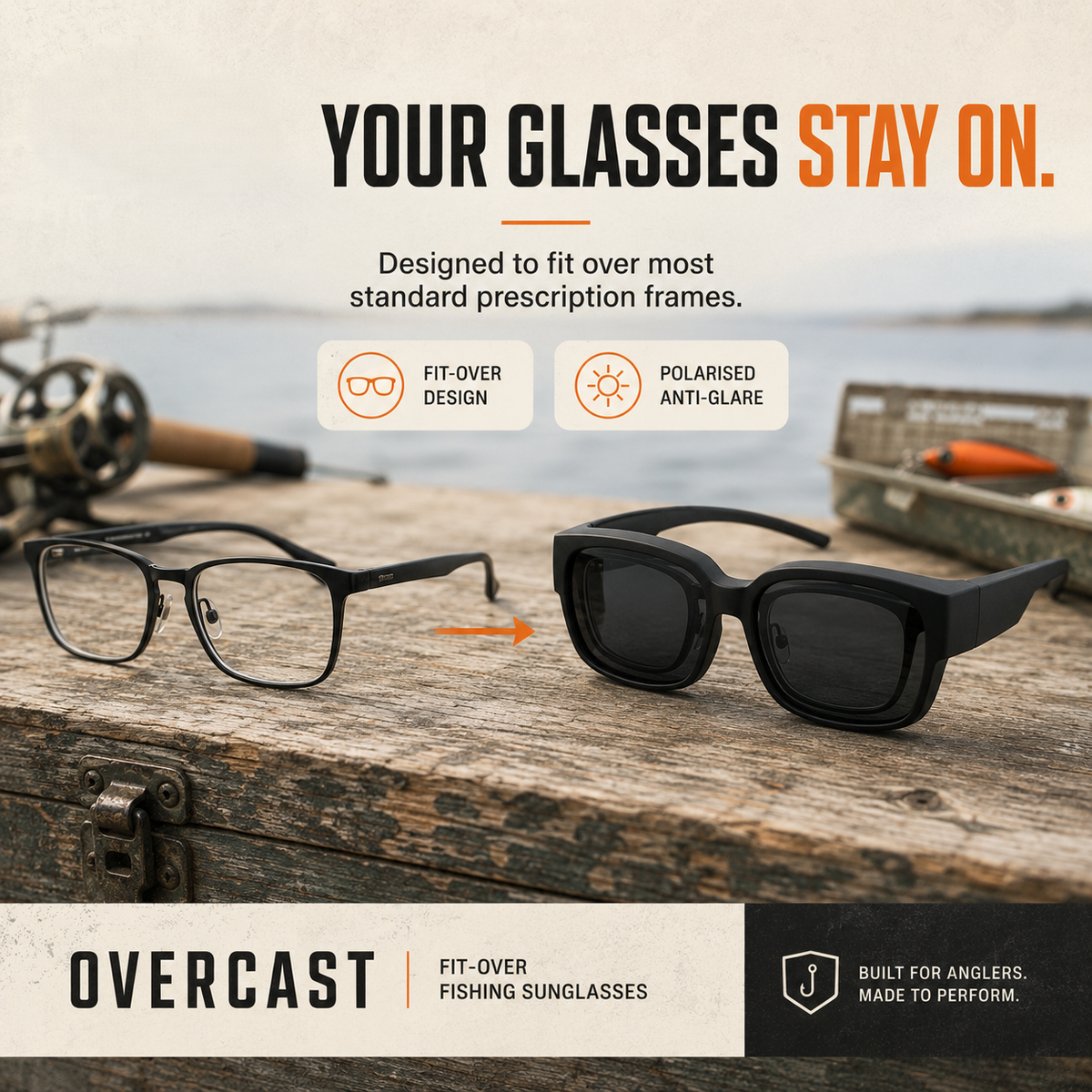 OverCast - Polarized Fit-Over Fishing Sunglasses