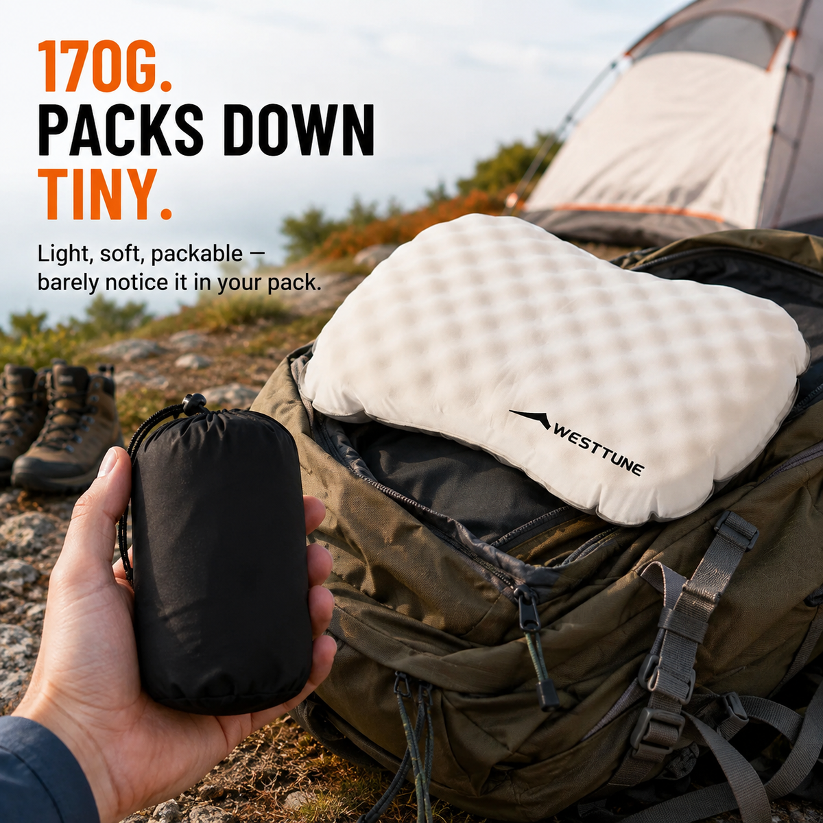 WestTune - Adjustable Inflatable Camp Pillow