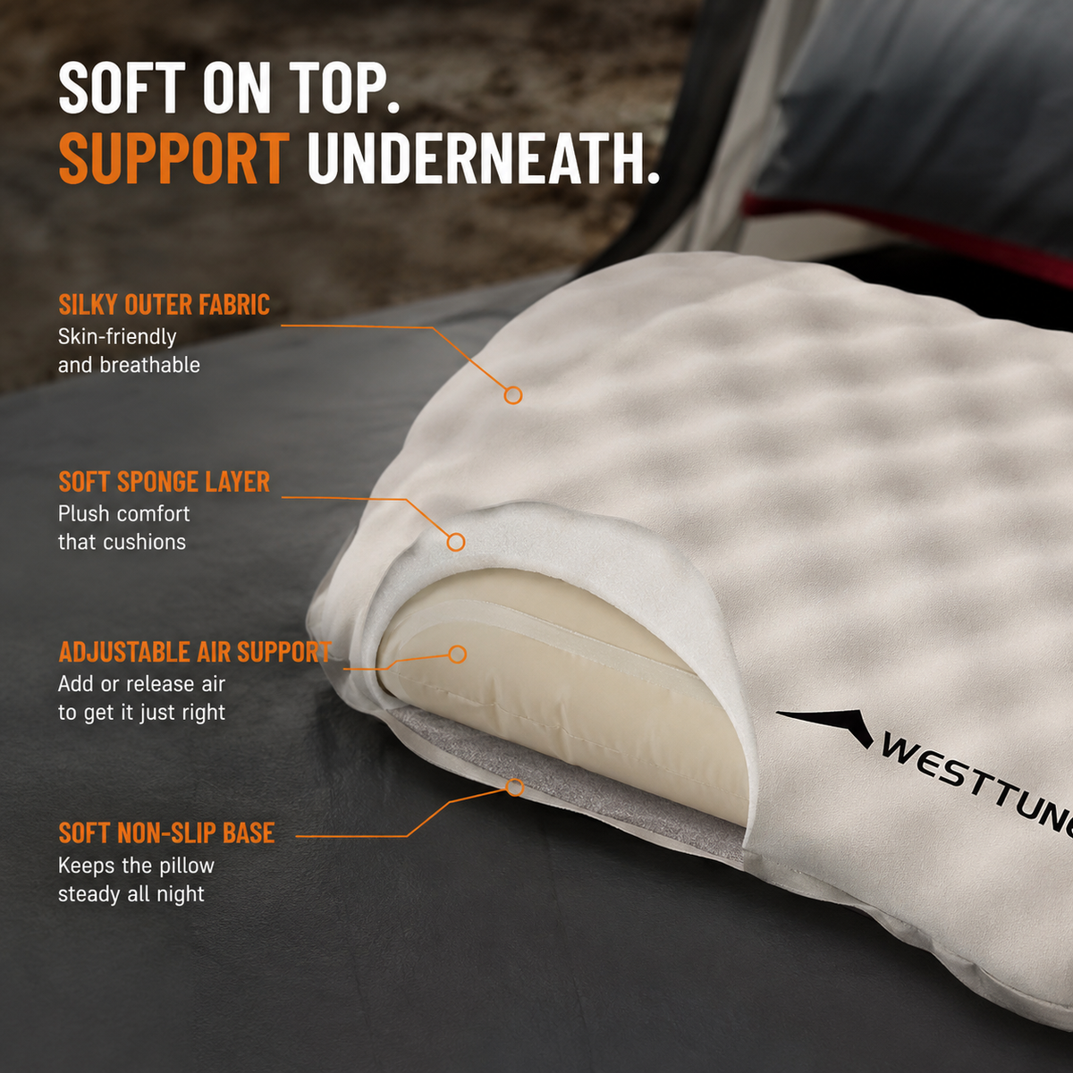 WestTune - Adjustable Inflatable Camp Pillow