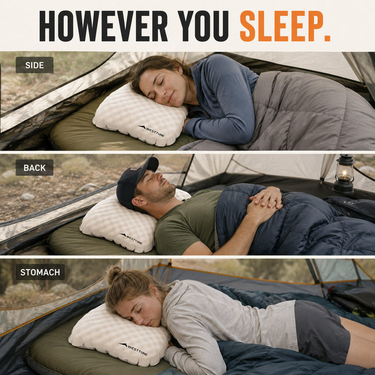 WestTune - Adjustable Inflatable Camp Pillow