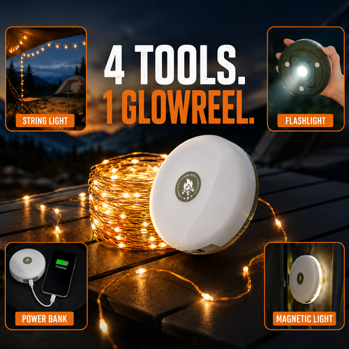 GlowReel - 250 Lumen 4-in-1 Camping Light