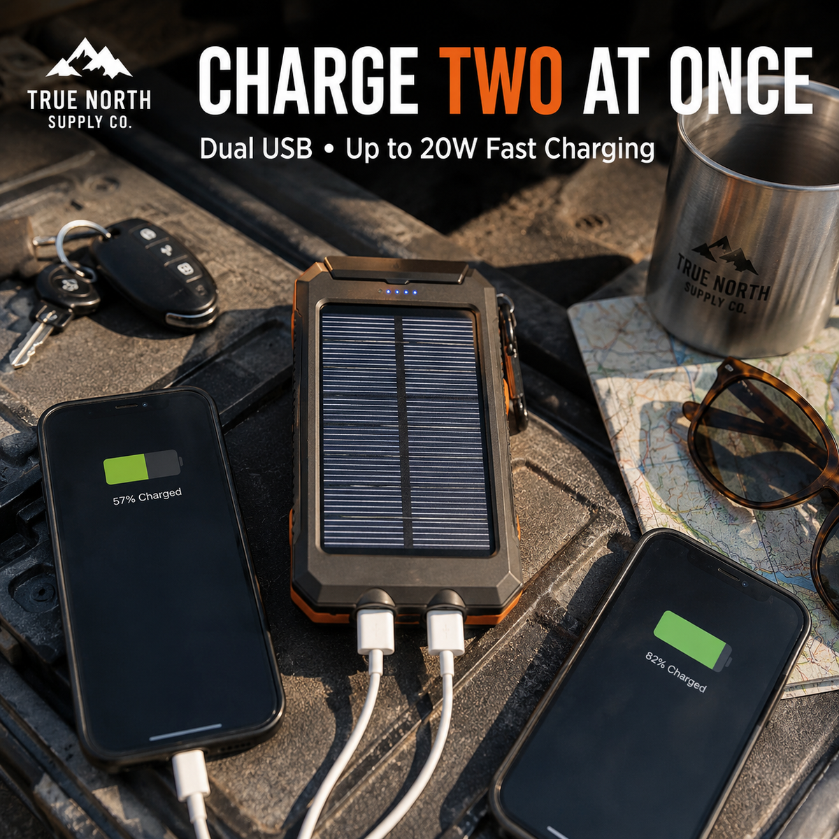 TrueCharge - 20,000mAh Solar Power Bank